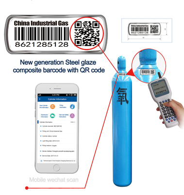 De industriële Streepjescode van het Gasflesmetaal etiketteert Anti UV Waterdicht